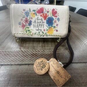 Natural Life Floral Wallet NWT “I Think I’ll Just Be Happy Today”